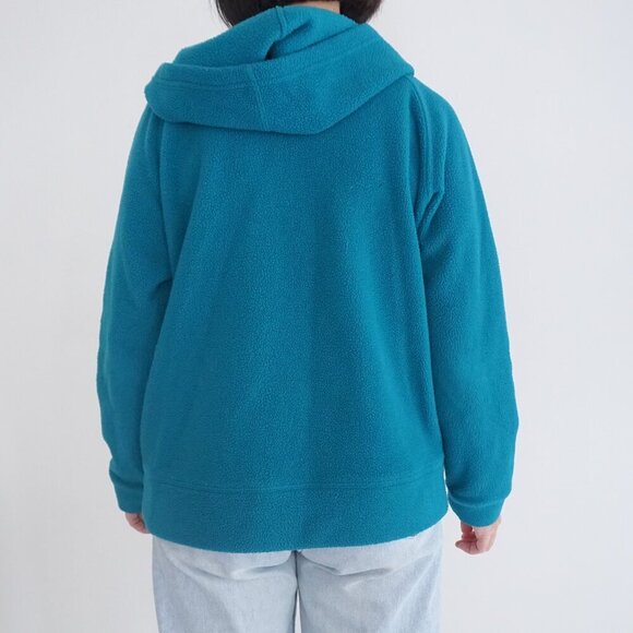 Vintage Boca Athletic Teal Zip Up Fleece Hooded Sweater M - Picture 3 of 14